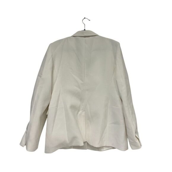 Zara Womens Tuxedo Blazer Suit XL White Satin Lapels Single Breast 2389/198 NWT - Picture 4 of 16